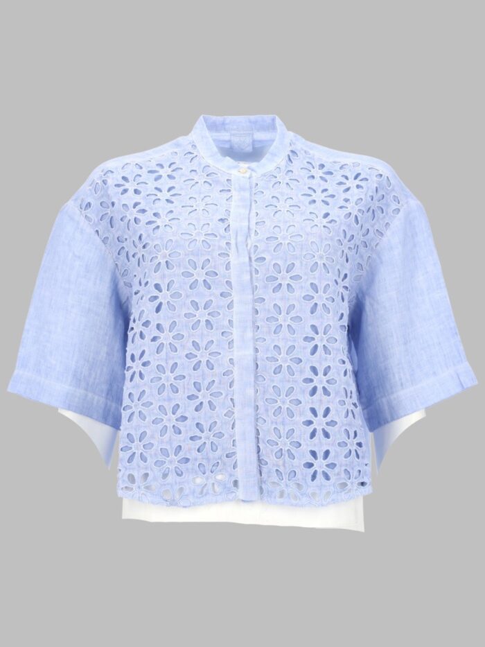 120% LINO CAMICIA CON RICAMI
