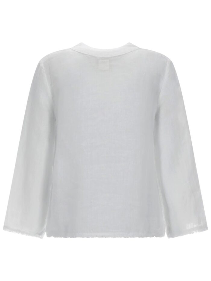 120% LINO CAMICIA CON SCOLLO A V