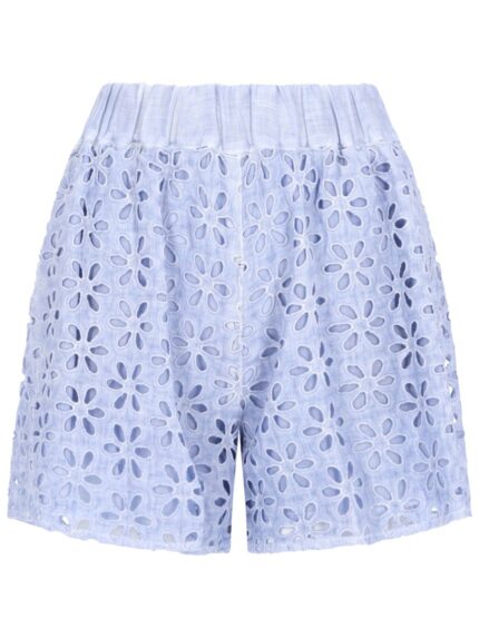 120% LINO SHORTS CON MOTIVO TRAFORATO