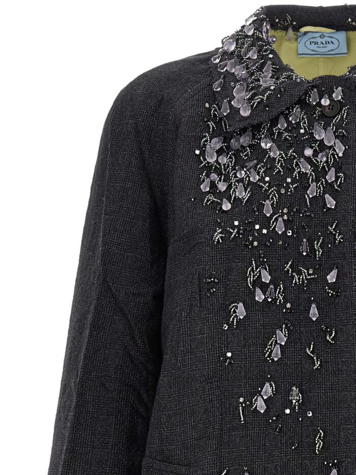 PRADA 2-in-1 Wales Mouliné Coat