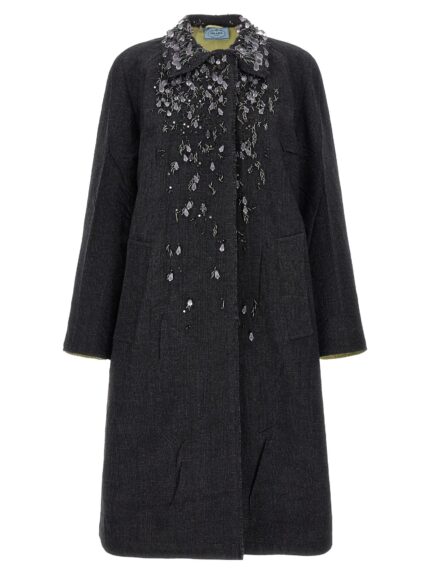 PRADA 2-in-1 Wales Mouliné Coat