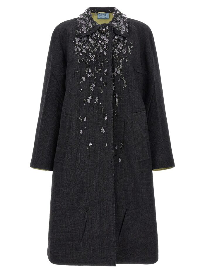 prada 2 in 1 wales mouliné coat PRADA 2-in-1 Wales Mouliné Coat
