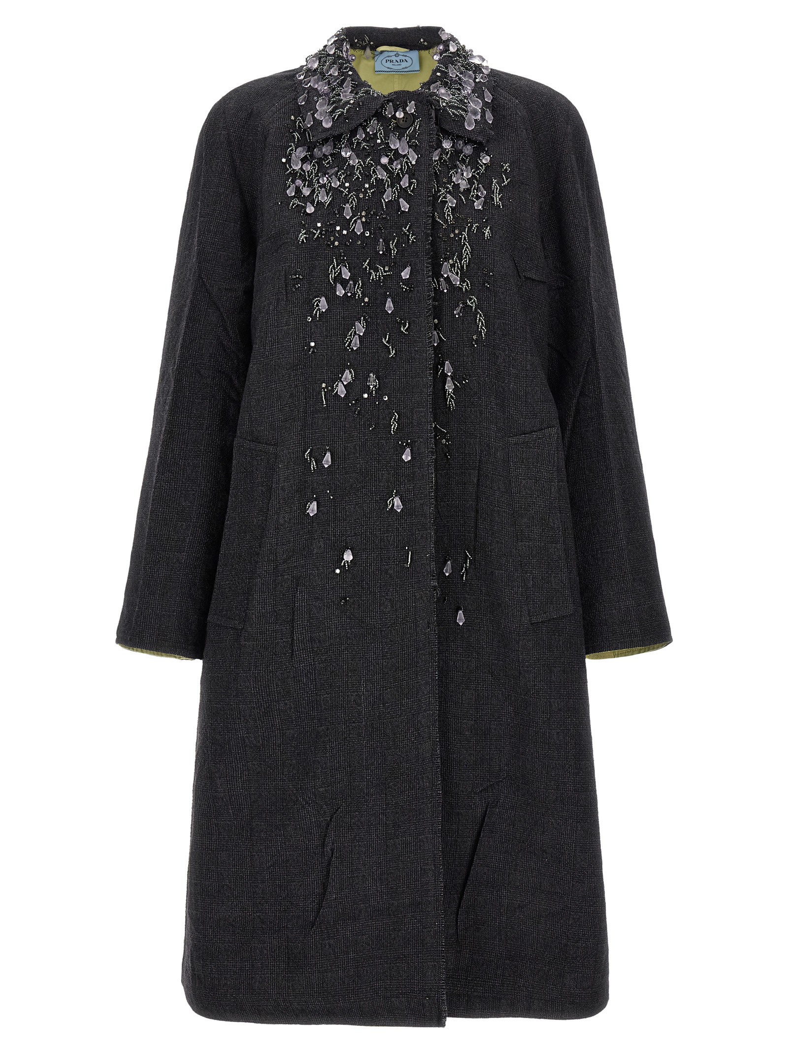 PRADA 2-in-1 Wales Mouliné Coat