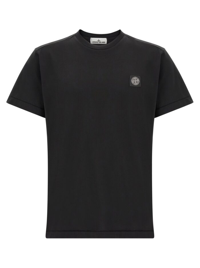 stone island cotton t shirt with front logo patch Stone Island Cotton T-shirt With Front Logo Patch