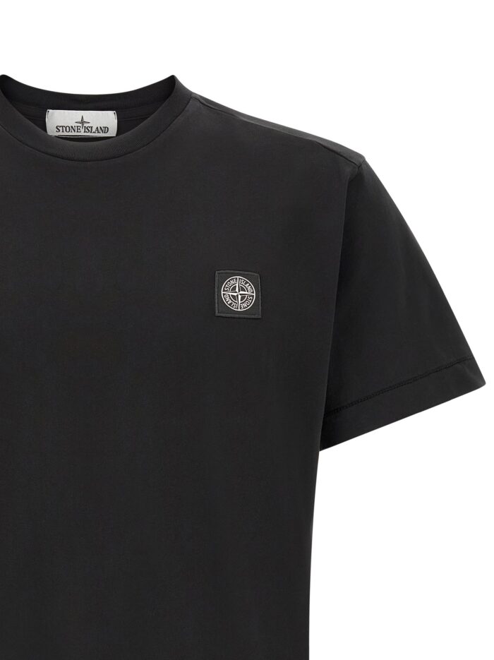 Stone Island Cotton T-shirt With Front Logo Patch