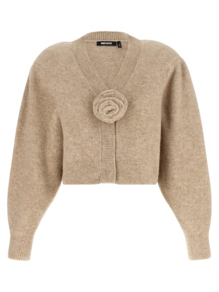 ROTATE BIRGER CHRISTENSEN 3D Flower Knit Cardigan