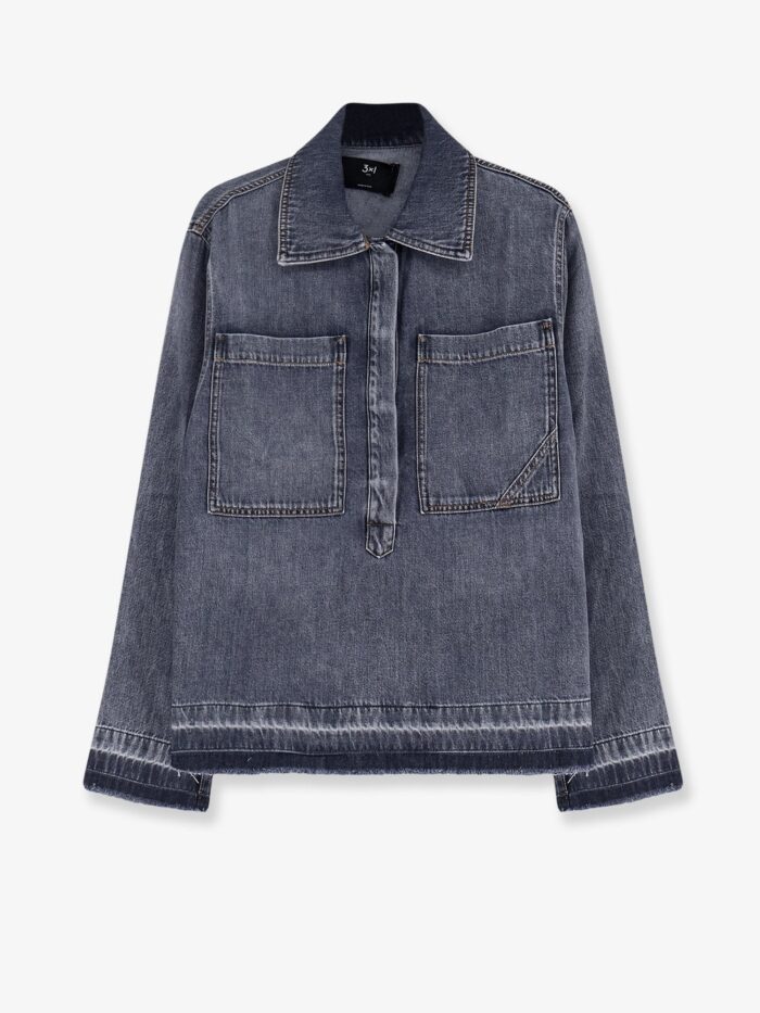 3X1 Denim Shirt With Frayed Edges