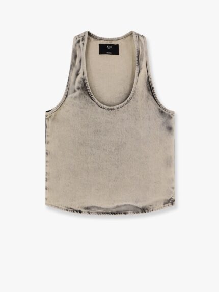 3X1 Moon Stone-washed Denim Tank Top