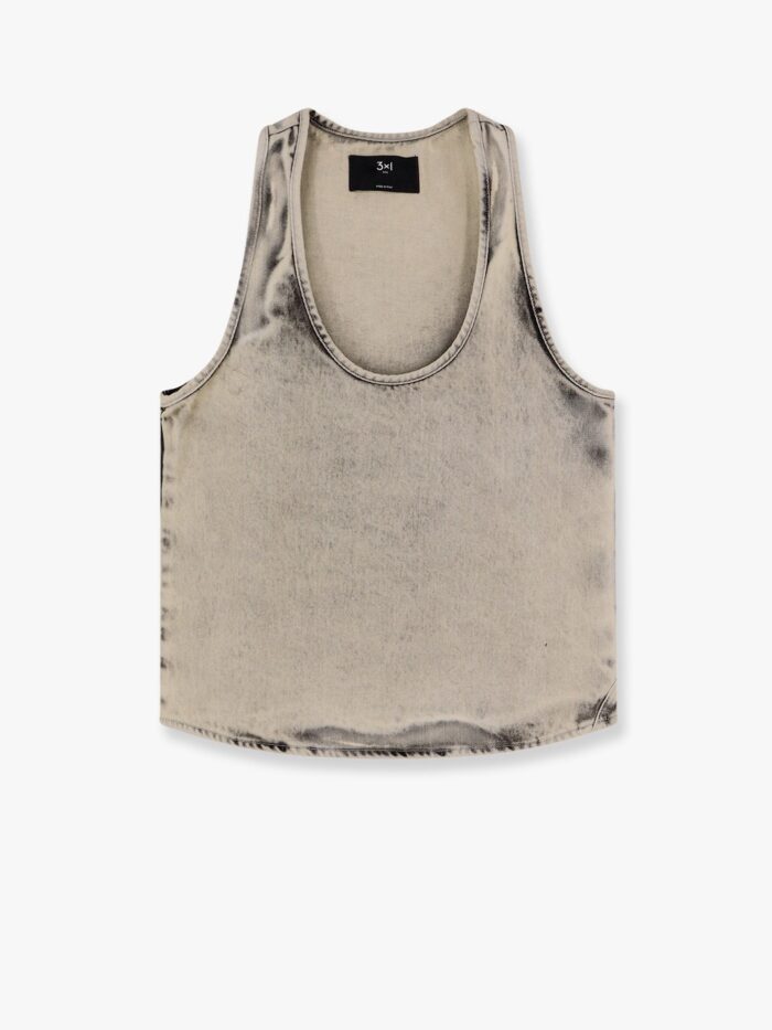 3X1 Moon Stone-washed Denim Tank Top