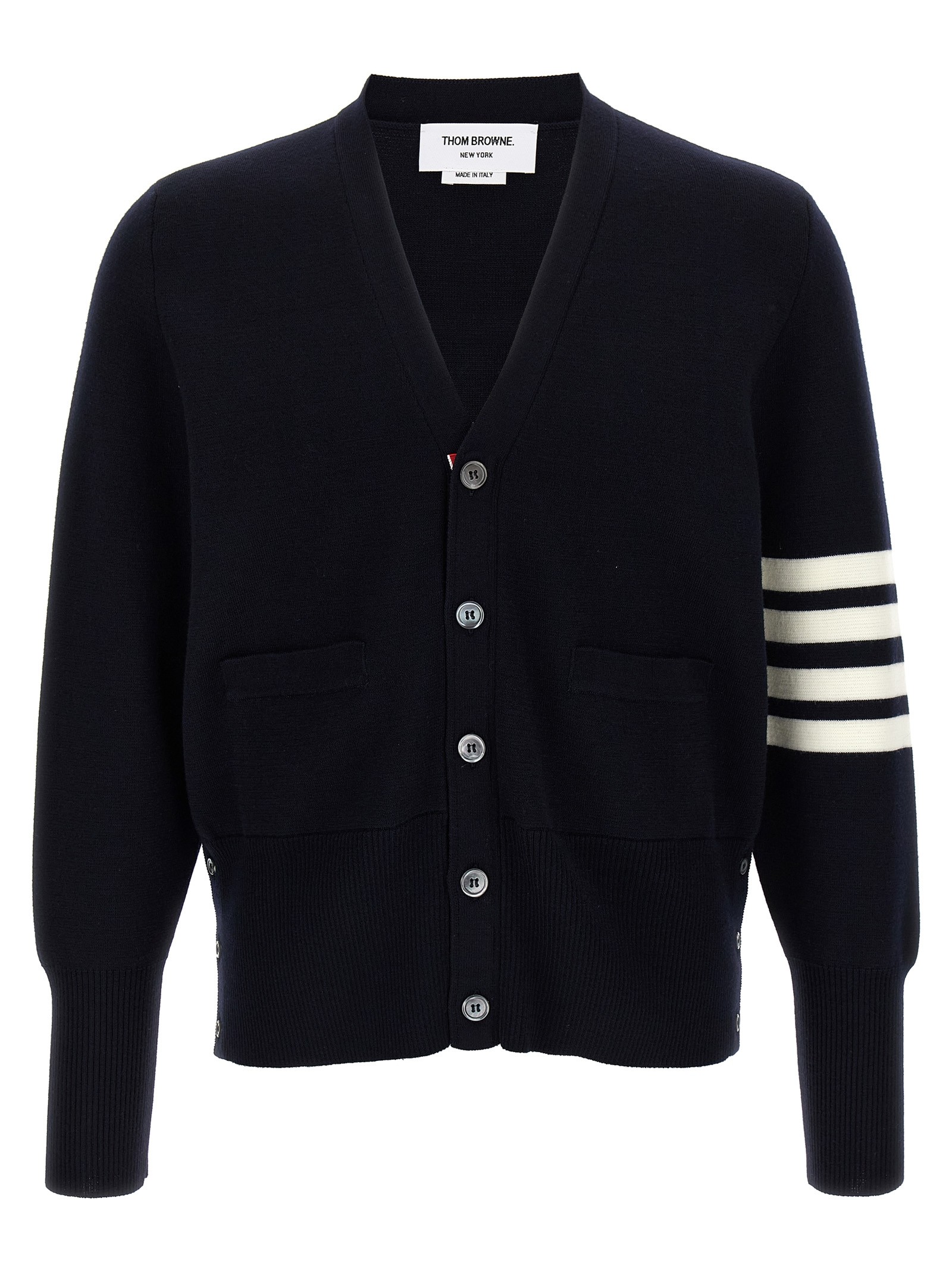 THOM BROWNE '4-Bar' Wool Cardigan