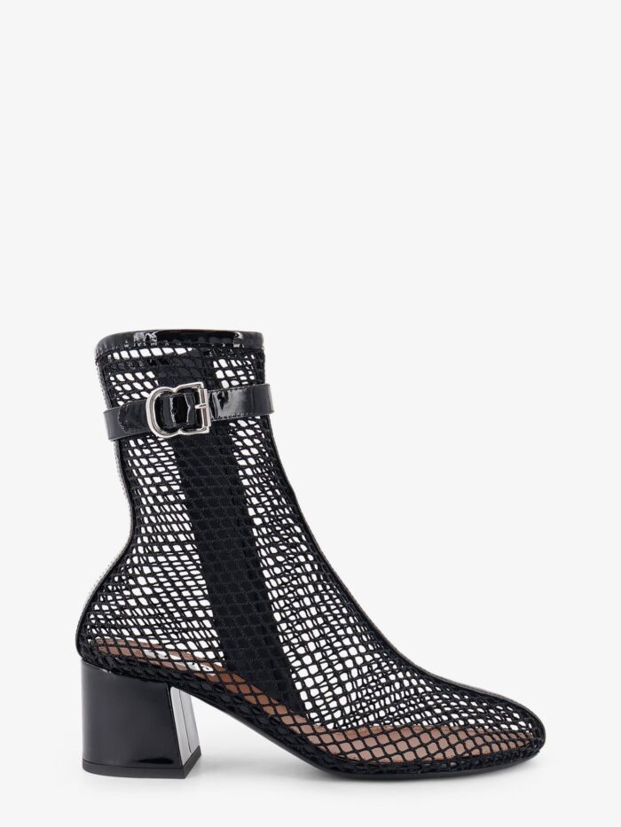 ALAIA 55 Mesh And Patent Leather Boots