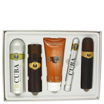 Cuba Gold By Fragluxe - Gift Set -- 3.3 Oz Eau De Toilette Spray + 3.3 Oz After Shave Spray + 6.7 Oz Body Deodorant Spray + 6.7 Oz Shower Gel + 1.17 Oz EDT Spray