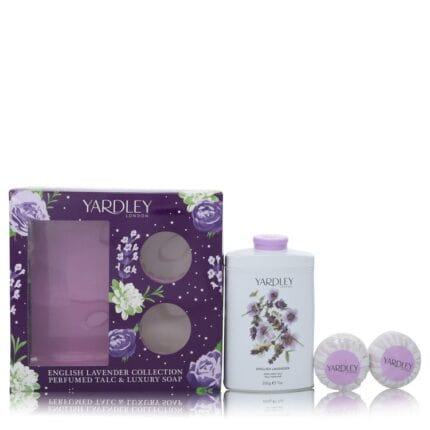 English Lavender By Yardley London - Gift Set -- 7 Oz Perfumed Talc + 2-3.5 Oz Soap
