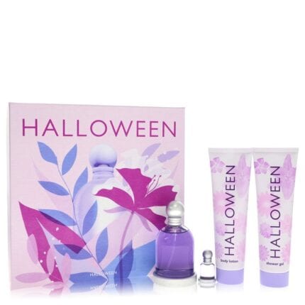 Halloween By Jesus Del Pozo - Gift Set -- 3.4 Oz Eau De Toilette Spray + 5 Oz Body Lotion + 5 Oz Shower Gel + .15 Oz Mini EDT