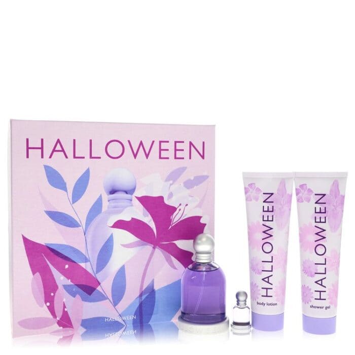 Halloween By Jesus Del Pozo - Gift Set -- 3.4 Oz Eau De Toilette Spray + 5 Oz Body Lotion + 5 Oz Shower Gel + .15 Oz Mini EDT