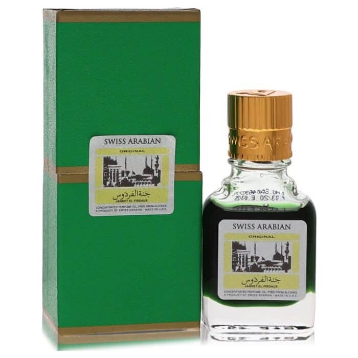 Jannet El Firdaus By Swiss Arabian - Concentrated Perfume Oil Free From Alcohol (Unisex Black Edition Floral Attar) .30 Oz