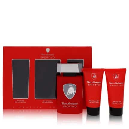 Lamborghini Sportivo By Tonino Lamborghini - Gift Set -- 4.2 Oz Eau De Toilette Spray + 3.4 Oz Shower Gel + 3.4 Oz After Shave Balm