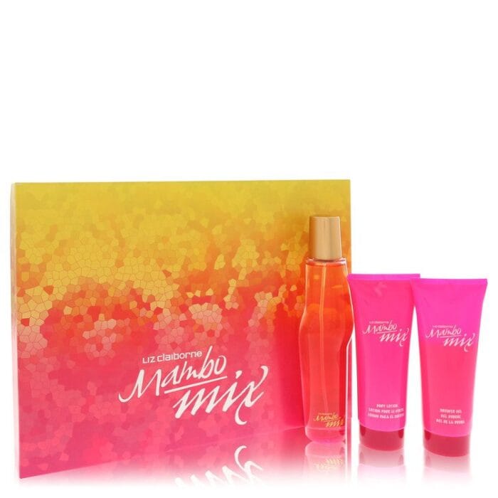 Mambo Mix By Liz Claiborne - Gift Set -- 3.4 Oz Eau De Parfum Spray + 3.4 Oz Body Lotion + 3.4 Oz Shower Gel