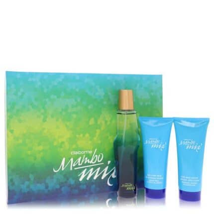 Mambo Mix By Liz Claiborne - Gift Set -- 3.4 Oz Eau De Cologne Spray + 3.4 Oz After Shave Soother + 3.4 Oz Shower Gel