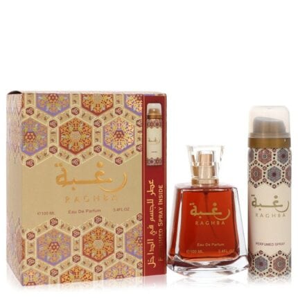 Lattafa Raghba By Lattafa - Eau De Parfum Spray Plus 1.7 Oz Deodorant Spray 3.4 Oz