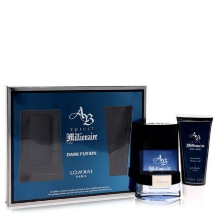 Spirit Millionaire Dark Fusion By Lomani - Gift Set -- 3.3 Oz Eau De Parfum Spray + 3.3 Oz Shower Gel