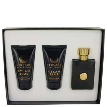 Versace Pour Homme Dylan Blue By Versace - Gift Set -- 1.7 Oz Eau De Toilette Spray + 1.7 Oz After Shave Balm + 1.7 Oz Shower Gel
