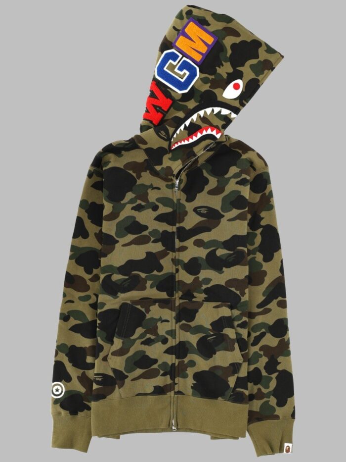 a bathing ape felpa "shark" con cappuccio A BATHING APE FELPA "SHARK" CON CAPPUCCIO