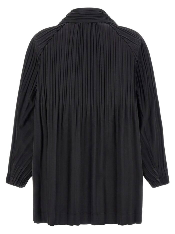 PLEATS PLEASE ISSEY MIYAKE A-line Black 'Smooth Coat' Coat