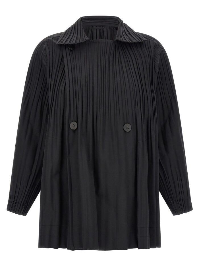 pleats please issey miyake a line black 'smooth coat' coat PLEATS PLEASE ISSEY MIYAKE A-line Black 'Smooth Coat' Coat