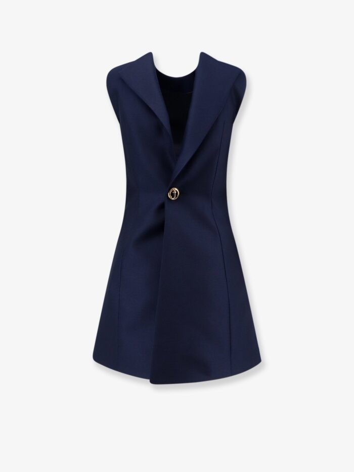 Balenciaga A-line Merino Wool And Silk Blend Short Dress
