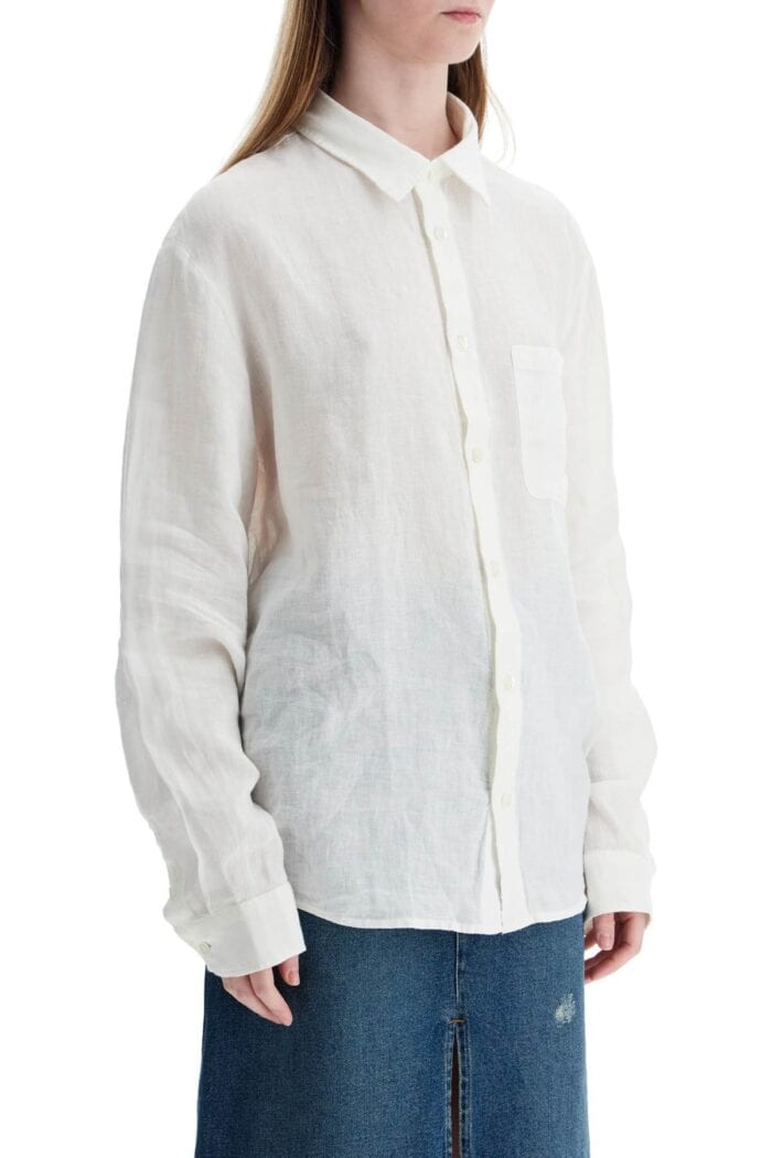 A.P.C. Camicia Unisex In Lino Bianco Sporco Eleganza Minimalista