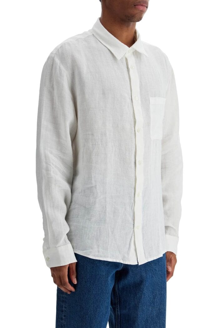 A.P.C. Camicia Unisex In Lino Bianco Sporco Eleganza Minimalista