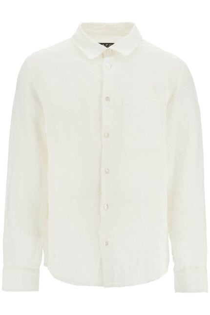 A.P.C. Camicia Unisex In Lino Bianco Sporco Eleganza Minimalista