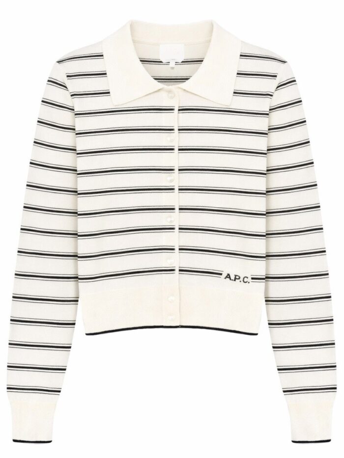 A.P.C. CARDIGAN WITH POLO COLLAR