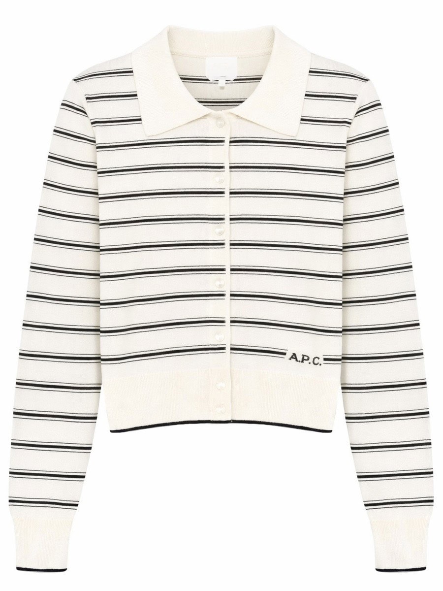 A.P.C. CARDIGAN WITH POLO COLLAR