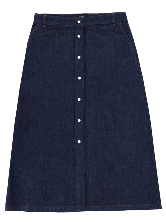 A.P.C. DENIM SKIRT WITH BUTTONS