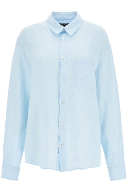 A.P.C. Light Blue Linen Shirt Wide Fit