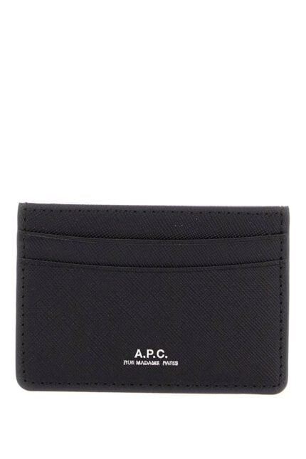 A.P.C. Minimalist Black Calfskin Credit Card Holder