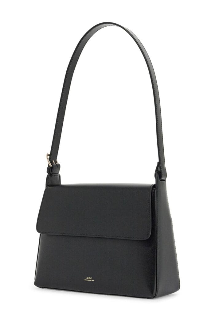 A.P.C. Minimalist Black Leather Women's Bag With Shoulder Strap And Flap Closure