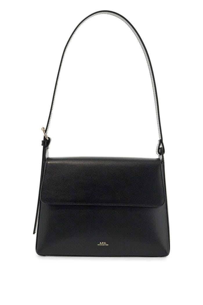 A.P.C. Minimalist Black Leather Women's Bag With Shoulder Strap And Flap Closure