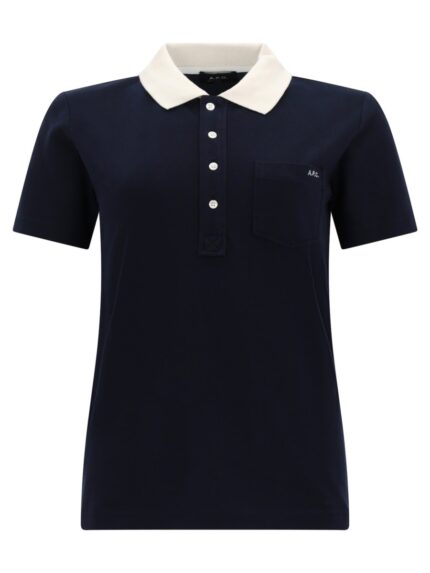 A.P.C. POLO SHIRT WITH LOGO AND CONTRASTING COLLAR
