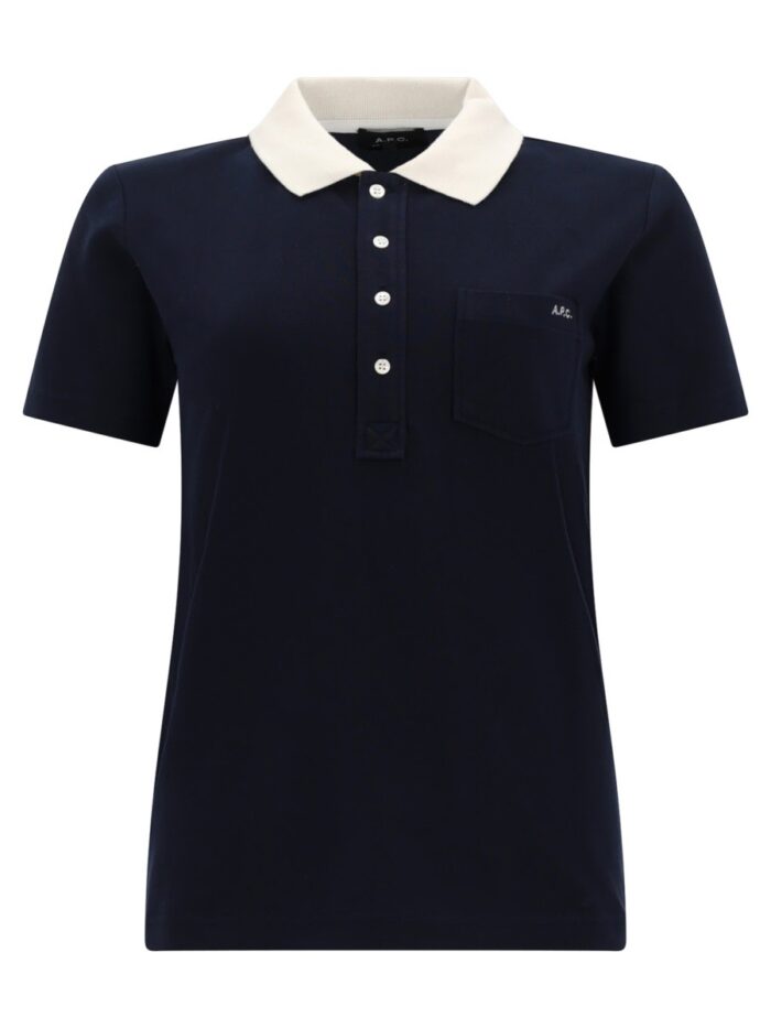 a.p.c. polo shirt with logo and contrasting collar A.P.C. POLO SHIRT WITH LOGO AND CONTRASTING COLLAR