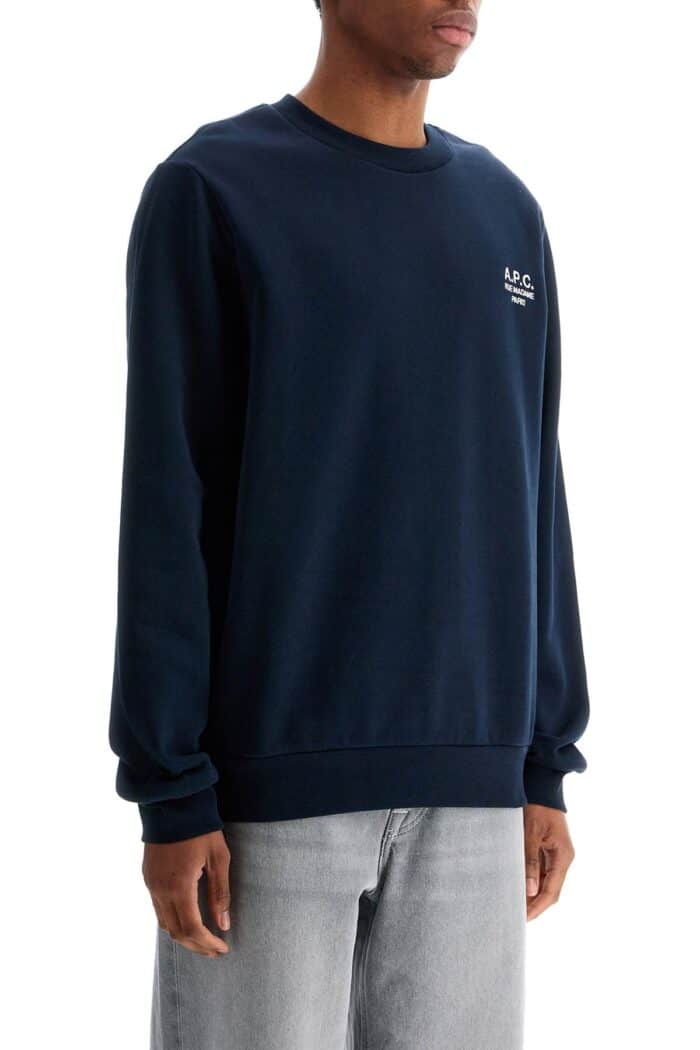 A.P.C. Unisex Dark Blue Organic Cotton Sweatshirt With Embroidered Logo