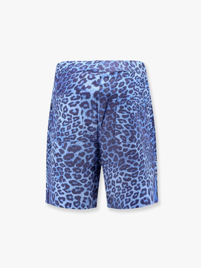 A PAPER KID Cotton Bermuda Shorts With Animalier Print