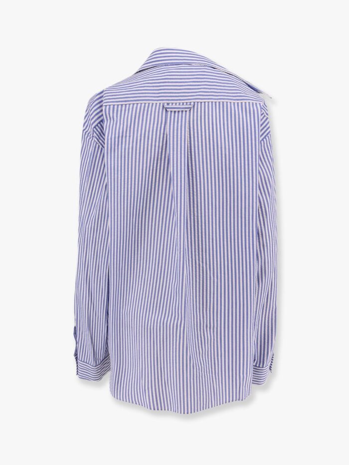 A PAPER KID Cotton Shirt With Striped Motif