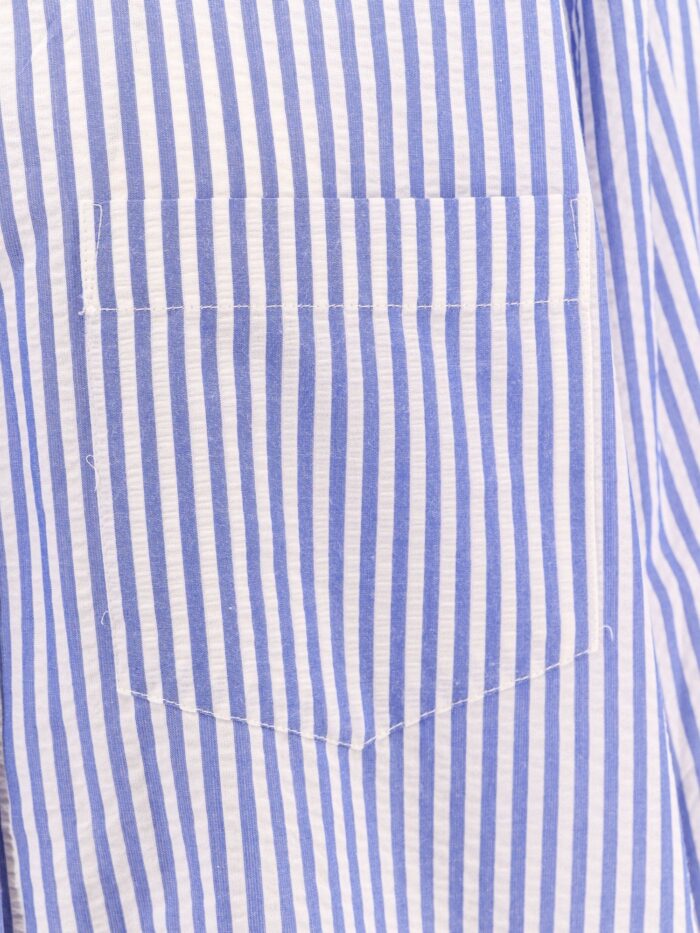 A PAPER KID Cotton Shirt With Striped Motif