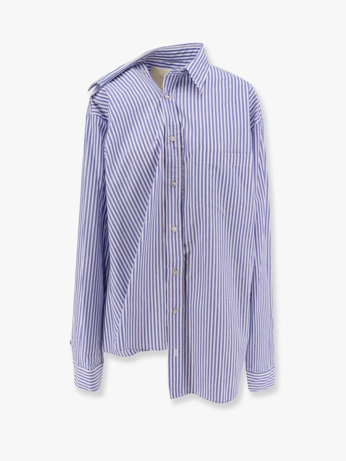A PAPER KID Cotton Shirt With Striped Motif