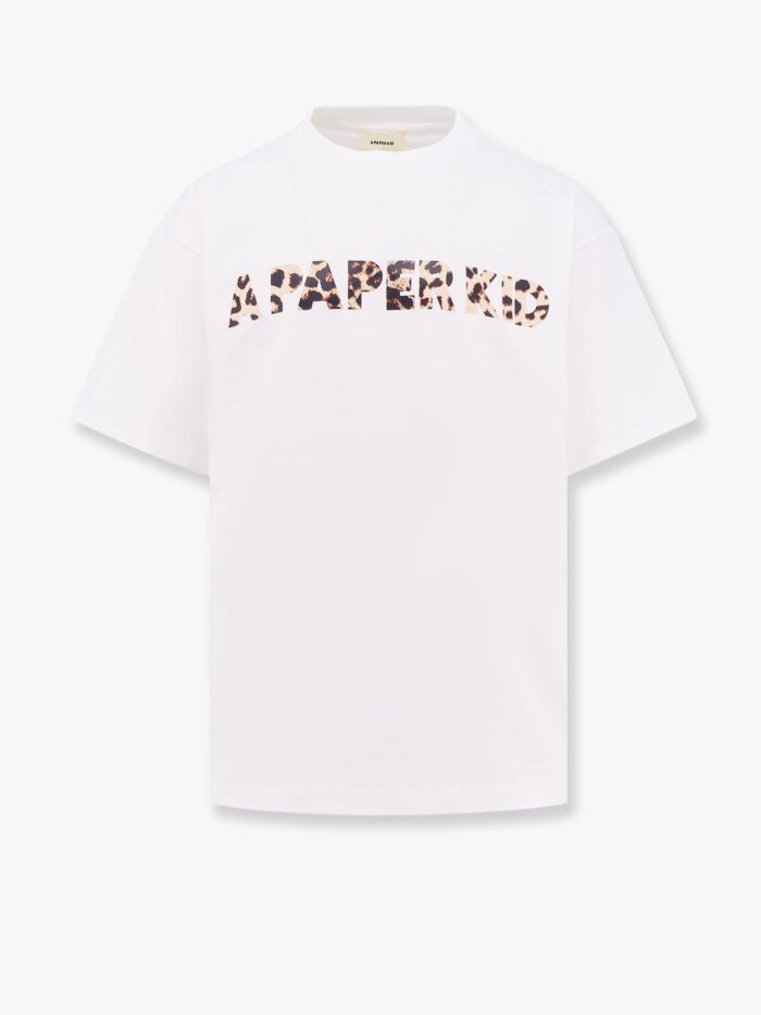 A PAPER KID Cotton T-shirt With Animalier Print