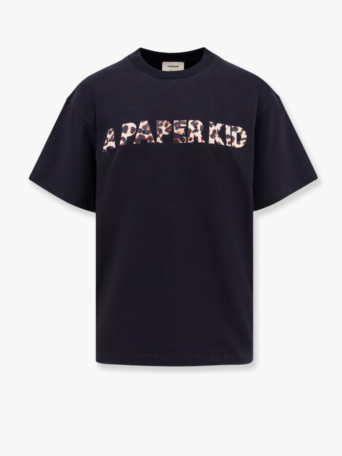 A PAPER KID Cotton T-shirt With Animalier Print