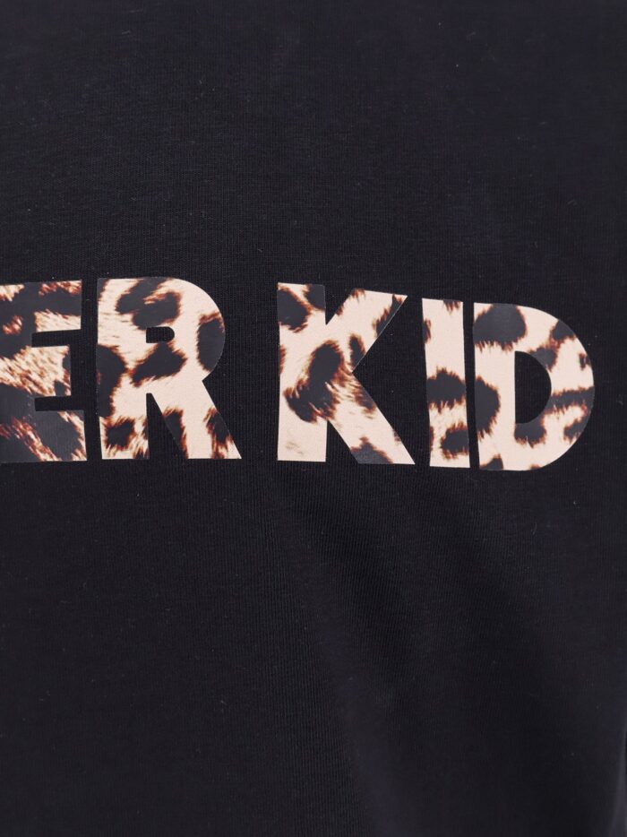 A PAPER KID Cotton T-shirt With Animalier Print